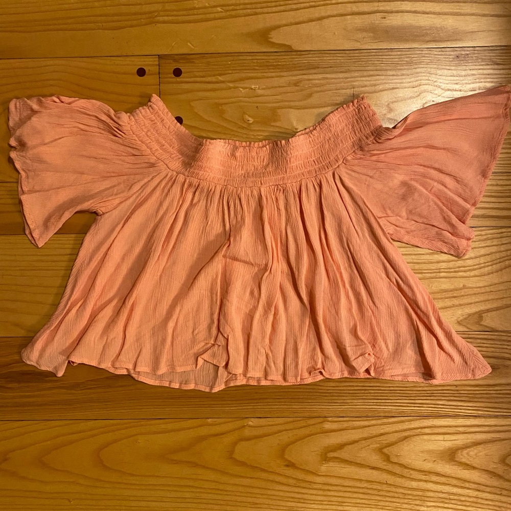 Peach off the shoulder top